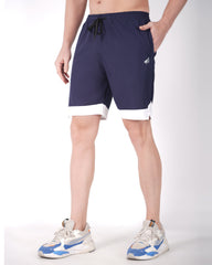 Deta-Dry Men's Active Bottom Stripe Shorts Navy Blue