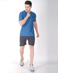 Deta-Dry Men's Active Side Stripe Shorts Dark Grey