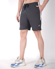 Deta-Dry Men's Active Side Stripe Shorts Dark Grey