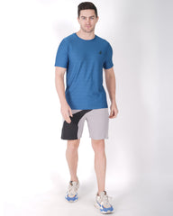 Deta-Dry Men's Active Front Stripe Shorts Light Grey