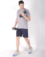 Deta-Dry Men's Active Front Stripe Shorts Navy Blue