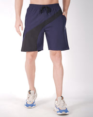 Deta-Dry Men's Active Front Stripe Shorts Navy Blue