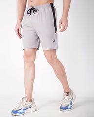 Deta-Dry Men's Active Side Stripe Shorts Light Grey