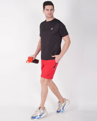 Deta-Dry Men's Active Side Stripe Shorts Red