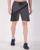 Deta-Dry Men's Active Front Stripe Shorts Dark Grey