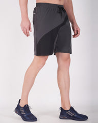 Deta-Dry Men's Active Front Stripe Shorts Dark Grey