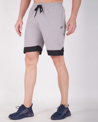 Deta-Dry Men's Active Bottom Stripe Shorts Light Grey
