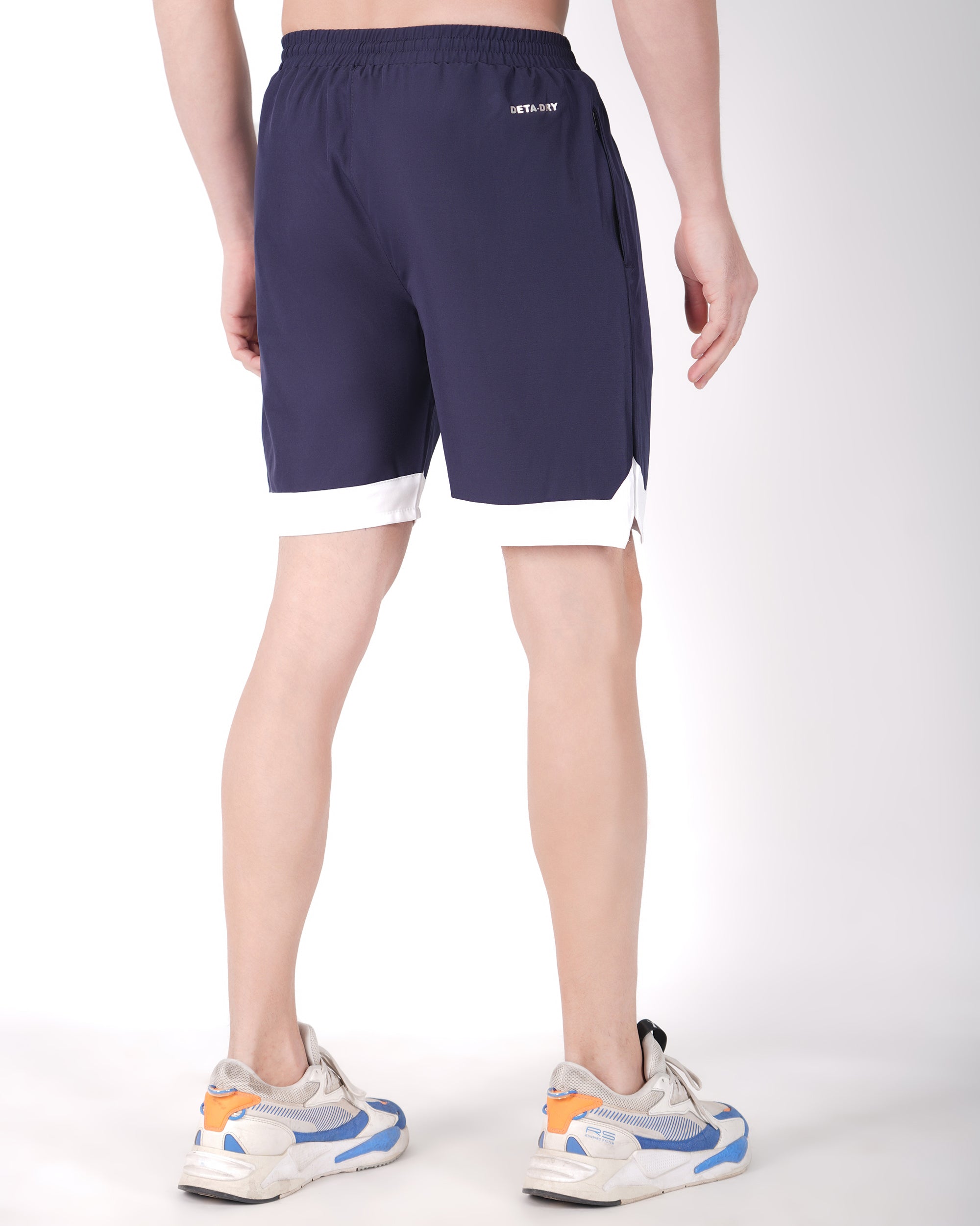 Deta-Dry Men's Active Bottom Stripe Shorts Navy Blue