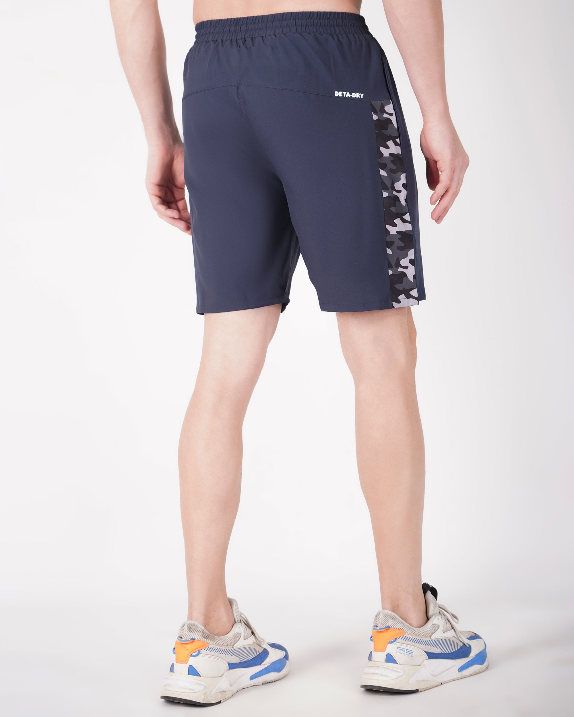 Deta-Dry Men's Active Camouflage Print Shorts Blue