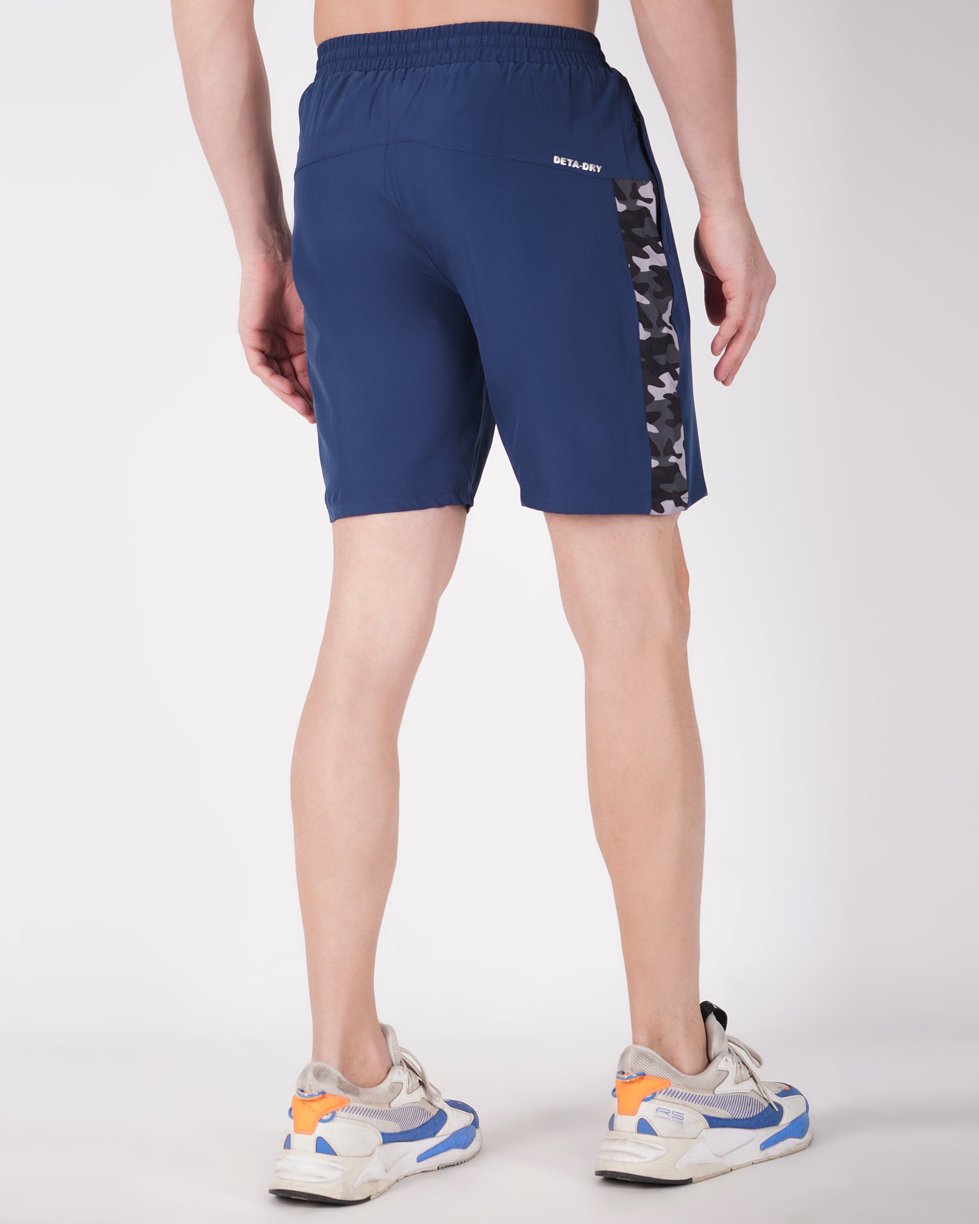 Deta-Dry Men's Active Camouflage Print Shorts Blue