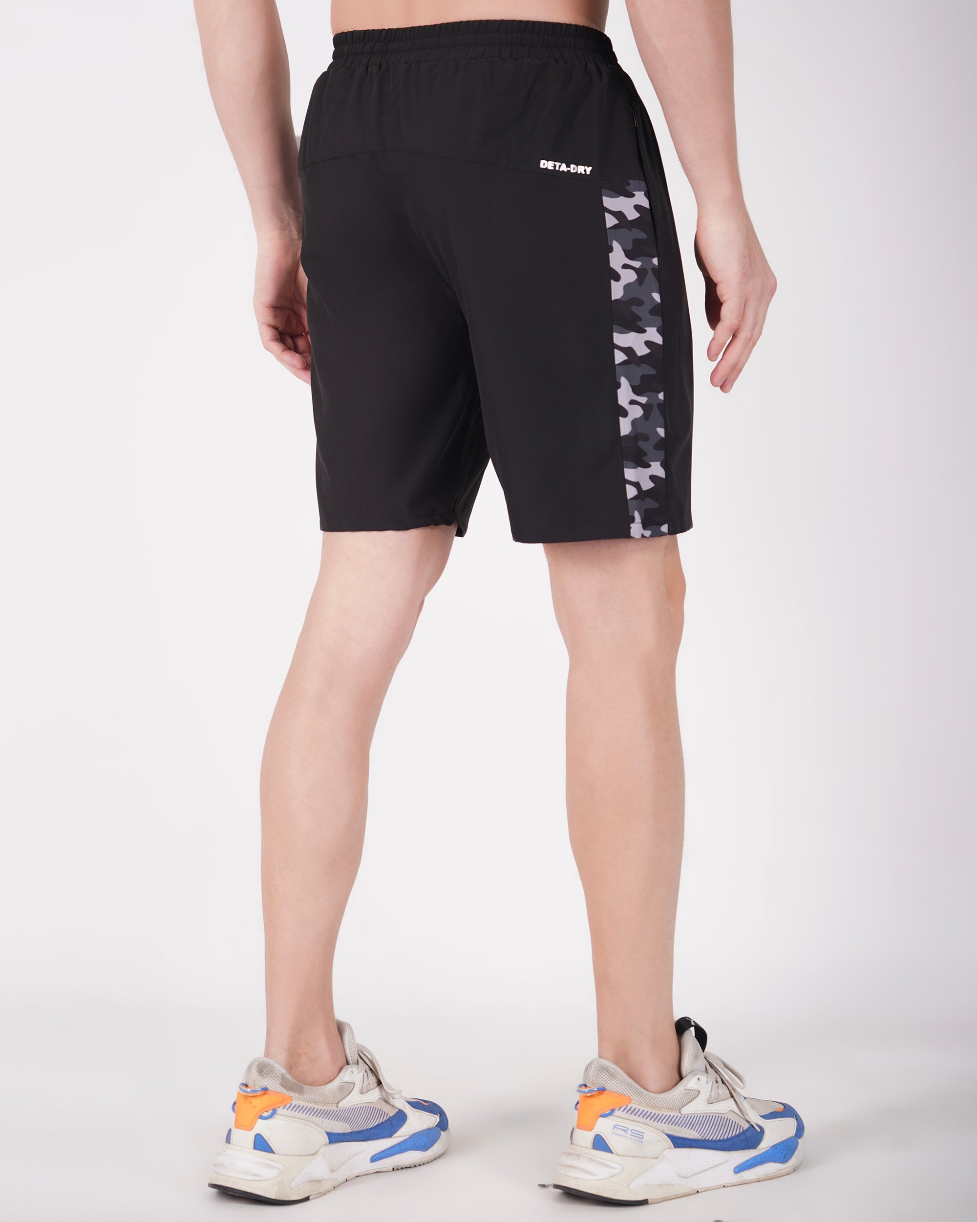 Deta-Dry Men's Active Camouflage Print Shorts Black