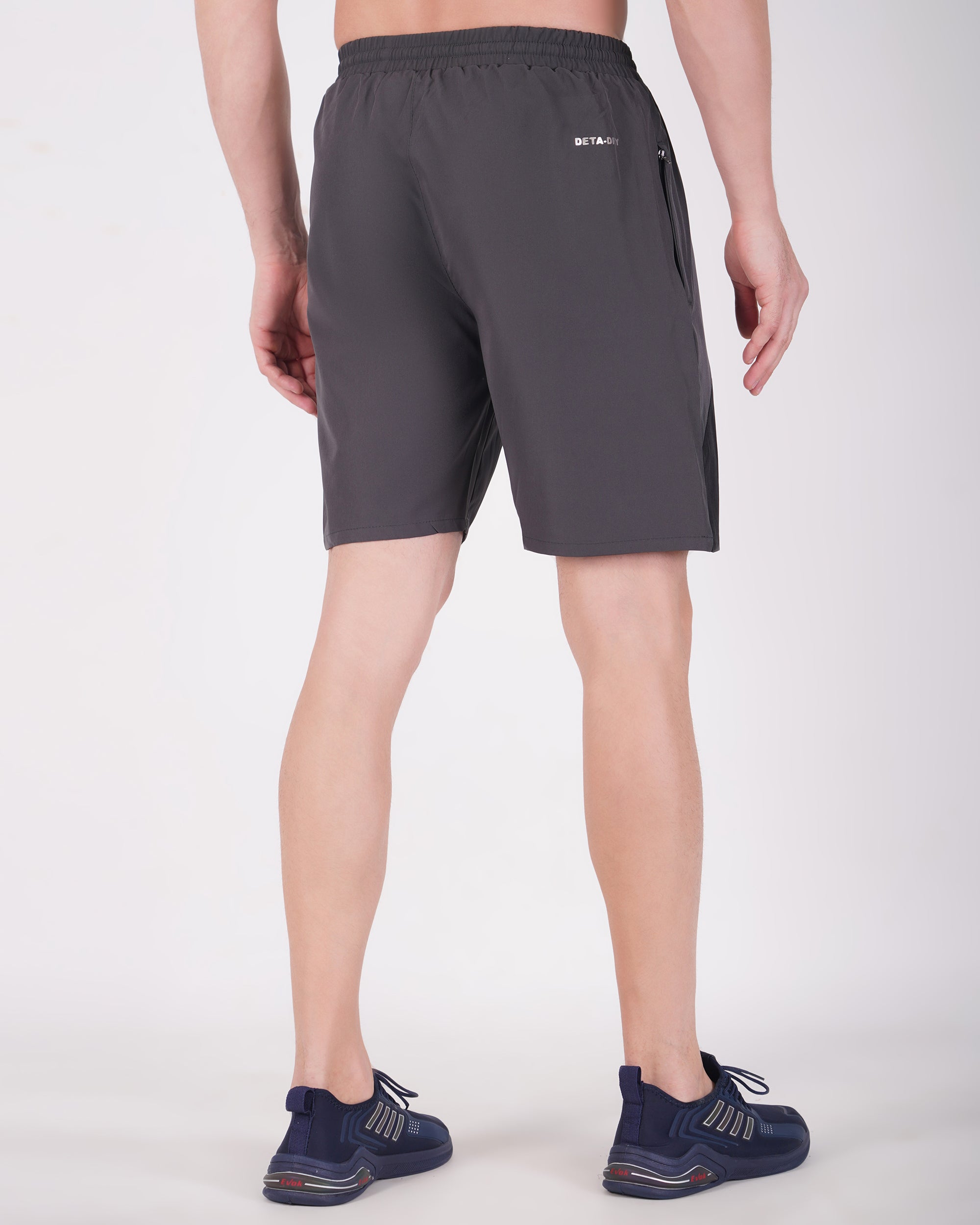 Deta-Dry Men's Active Front Stripe Shorts Dark Grey
