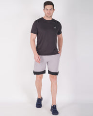 Deta-Dry Men's Active Bottom Stripe Shorts Light Grey