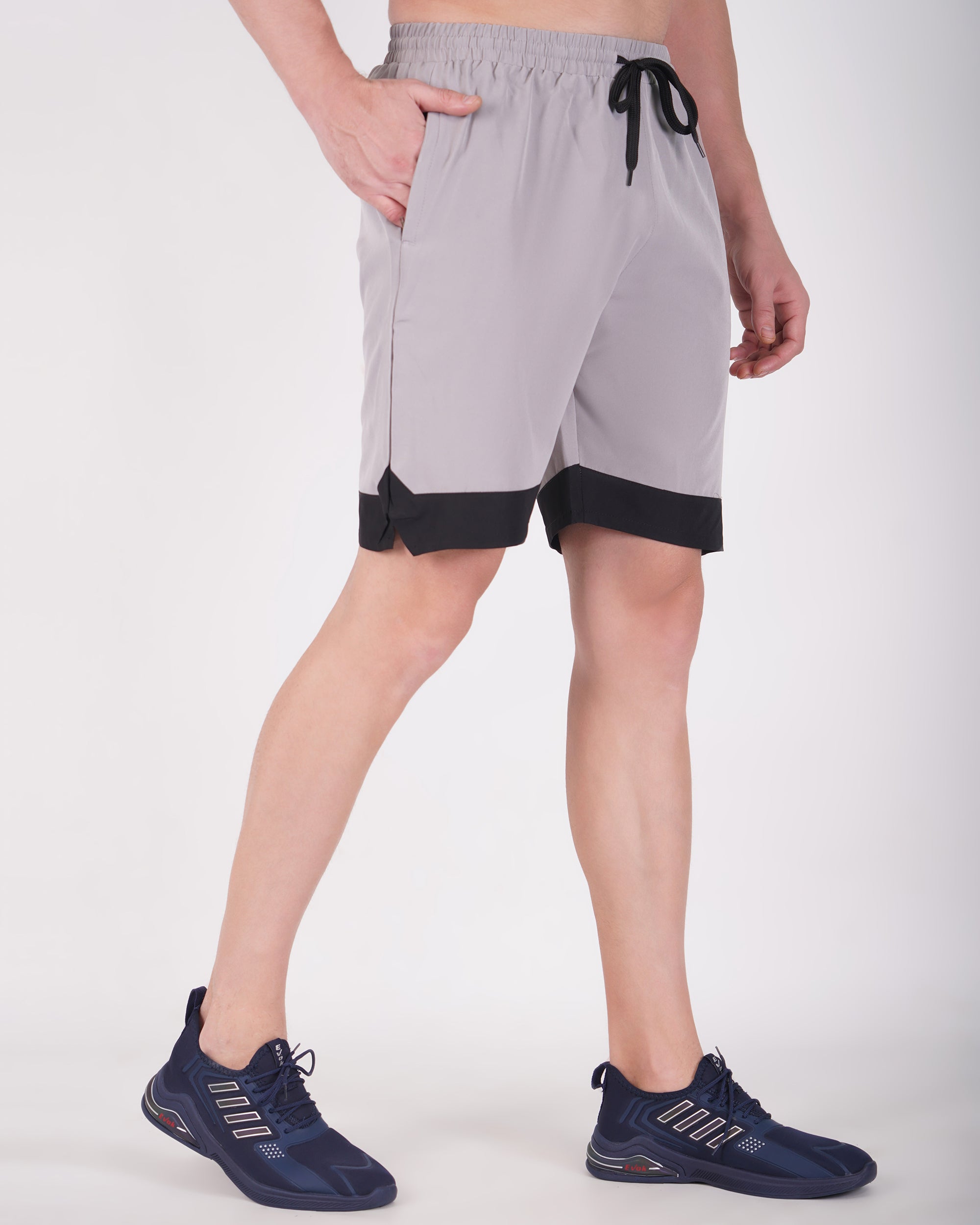 Deta-Dry Men's Active Bottom Stripe Shorts Light Grey
