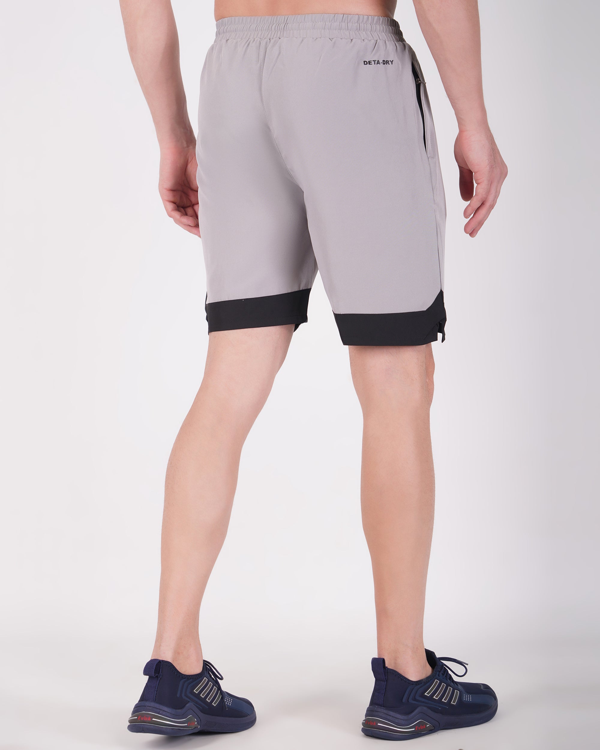 Deta-Dry Men's Active Bottom Stripe Shorts Light Grey