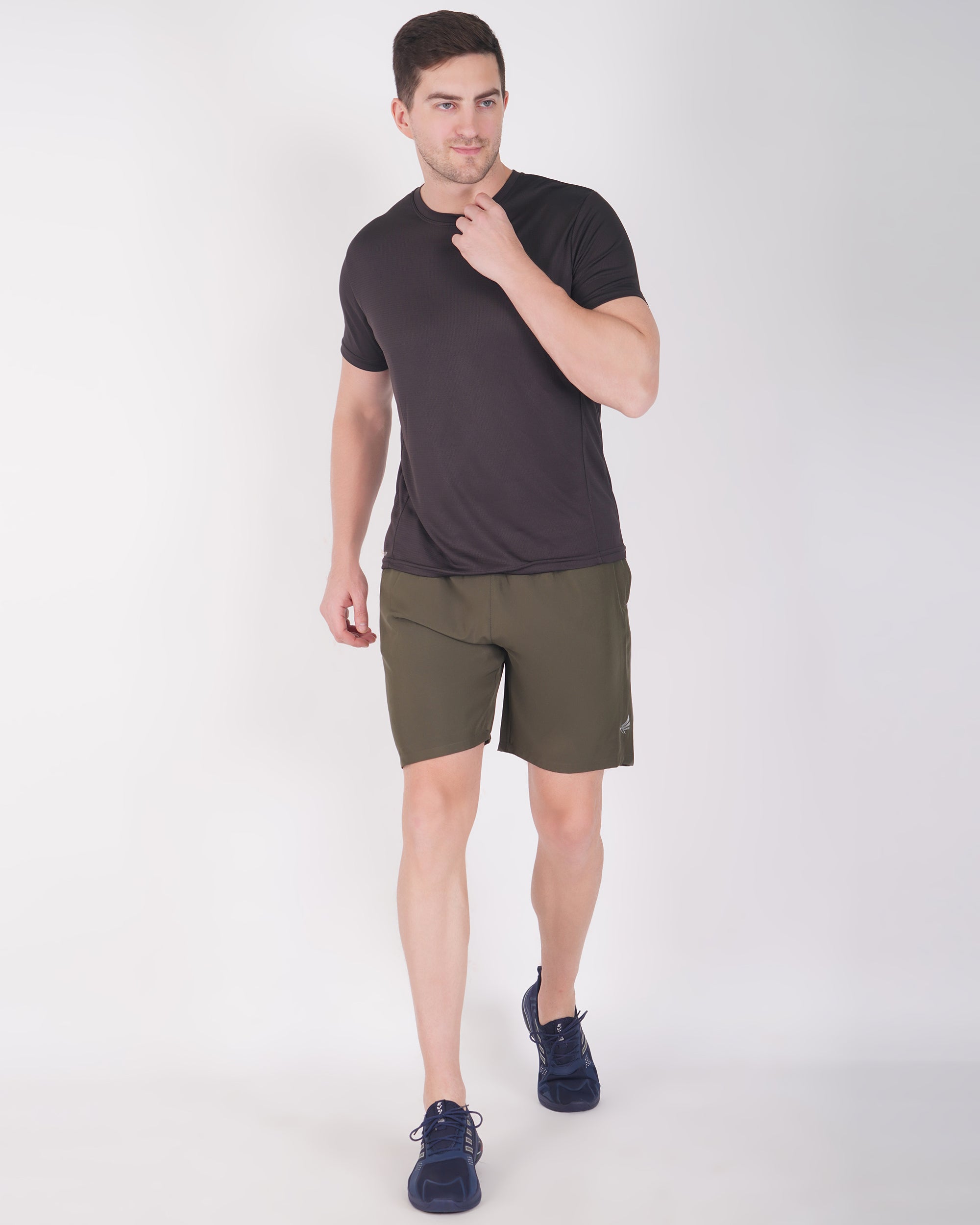 Deta-Dry Men's Active Lining Print Shorts Olive Green