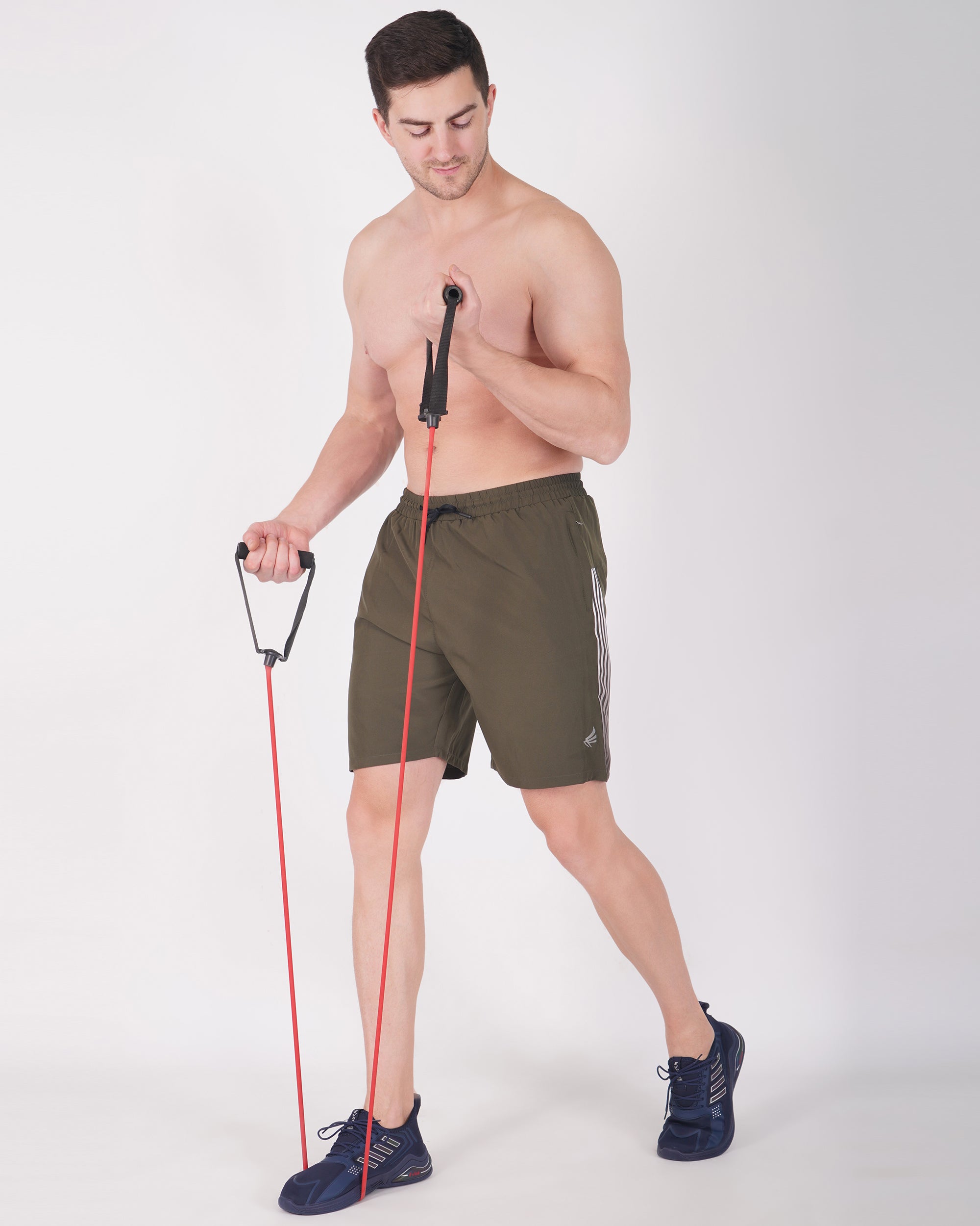 Deta-Dry Men's Active Lining Print Shorts Olive Green